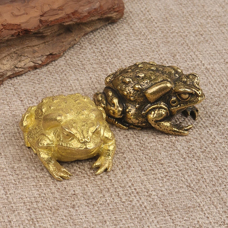 

Lucky Rich Copper Toads Frog Golden Toad Animal Solid Copper Statue Animal Mascot Decor Home Pure Copper Carving Car Decorations