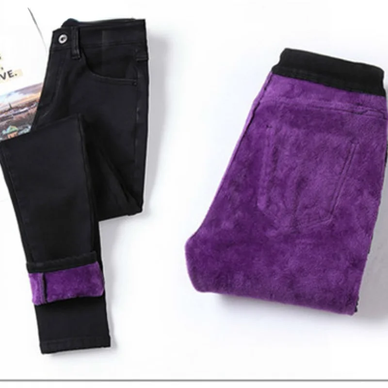 Winter Warm Jeans Woman 2024 High Waist Casual Velvet Ladies Trousers Female Pantalon Denim jeans for Women Pants clothe