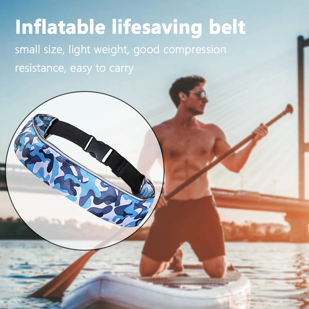 Lifesaving Bracelet Inflatable Drifting Safety Life Belt Portable 100N Buoyancy Adjustable Webbing for Swimming Sea Fishing Jacket