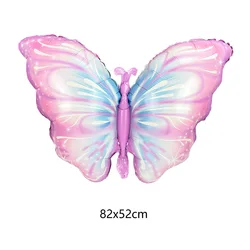 Enchanting Gradient Butterfly Foil Balloons - Pink, Purple, and Blue | Party Decor & Photo Backdrop - As picture ( Light Yellow)