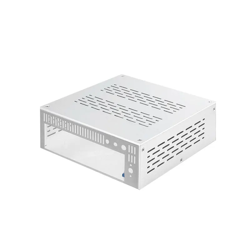 Mini ITXケース アルミニウム合金 HTPC DIY ゲーミングコンピューターケース シャーシ フレックス電源対応 170x170mm ITX レッド ミニPCケース並行輸入