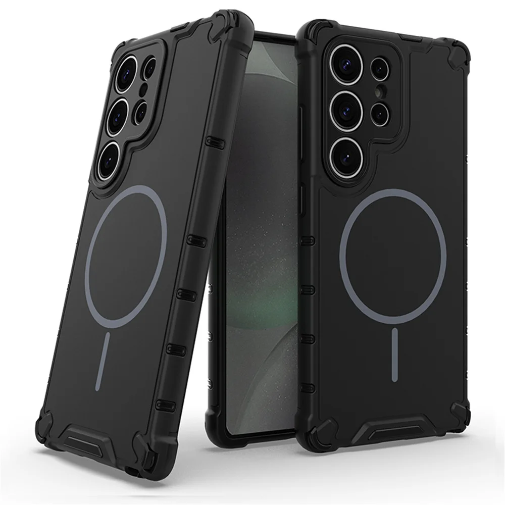 Enhanced Anti-Slip Magnetic Bumper Armor Phone Case with MagSafe Compatibility