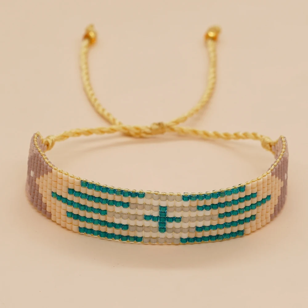 Handmade Miyuki Beaded Cross Charm Bracelet Friendship Jewellery Fashion Women Jewelry for Men Boho Evil Eye Bracelets New In