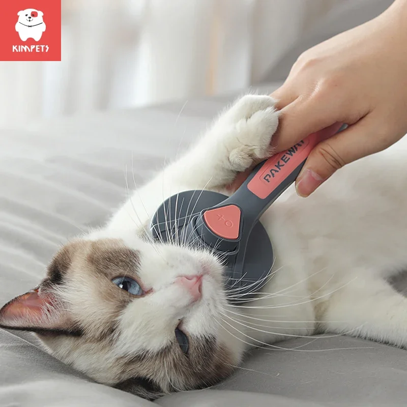 

Щетка для удаления шерсти Kimpets, щетка для груминга кошек и собак, игла для стрижки домашних животных, спутанная, самоочищающаяся, аксессуары