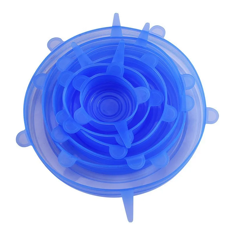 Silicone Stretch Lids Silicone Kitchen Utensils 6pcs Reusable For Food Bowls Multifunctional Fruit And Vegetable Fresh-Keeping Cover