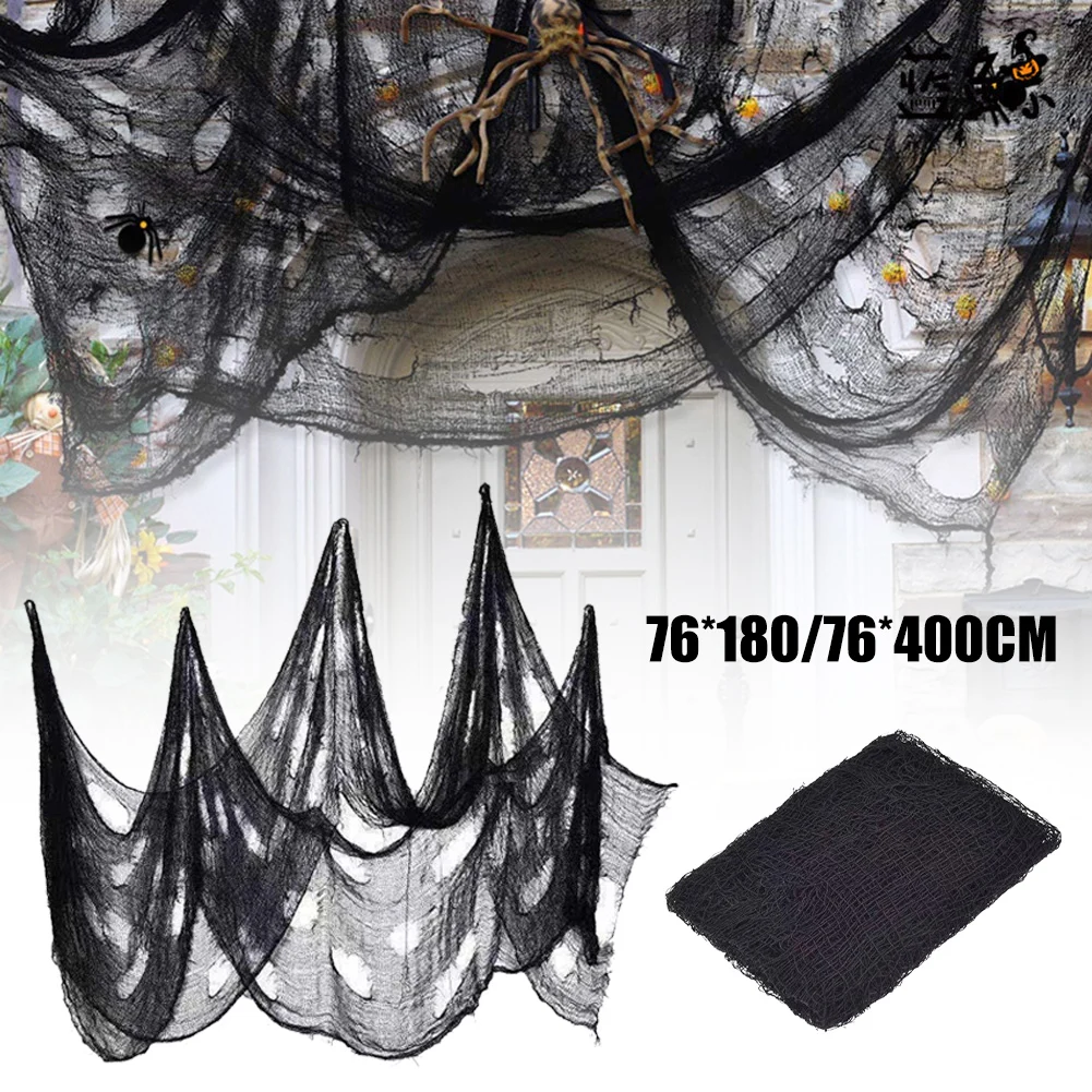 

New Halloween Black Horror Gauze Creepy Cloth Halloween Decor For Party Outdoor Garden Haunted House Decor Scary Gauze DIY Decor