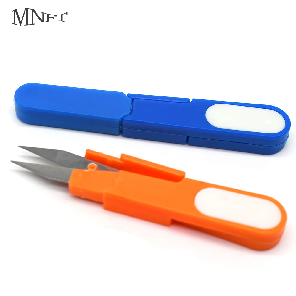 MNFT 1PC Small Scissors with Cap Fishing Line Scissors Multi-color