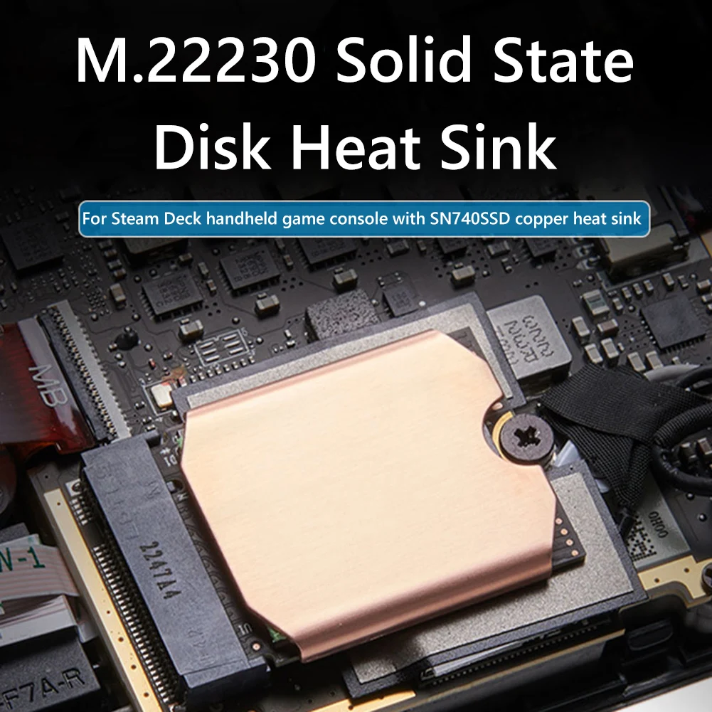 열 실리콘 패드 방열판 SSD 구리 쿨러 라디에이터, 산화 방지 게임 콘솔 액세서리, 스팀 데크 M.2 2230 SSD