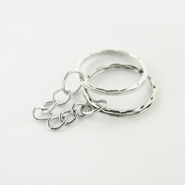 10Pcs/set New Key Ring Nickel Plated Embossed Keychain DIY Pendant Accessories for Women 4