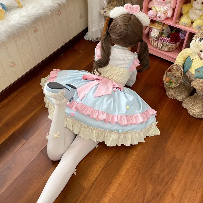 Kawaii Lolita Cosplay Dress Bowknot Sleeveless JSK Dress Party