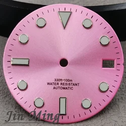 Luxury Multicolor Luminous Date Window Dial - Silver, Gold, Black, Blue, Pink, Green (Pink)