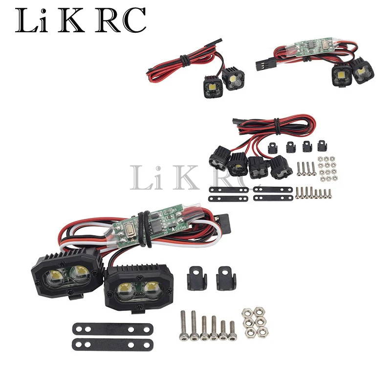 

RC Car Bright LED Lights Headlight Spotlight for 1/10 RC Crawler Axial TRX4 TRX6 SCX10 90046 Wraith Redcat Gen8