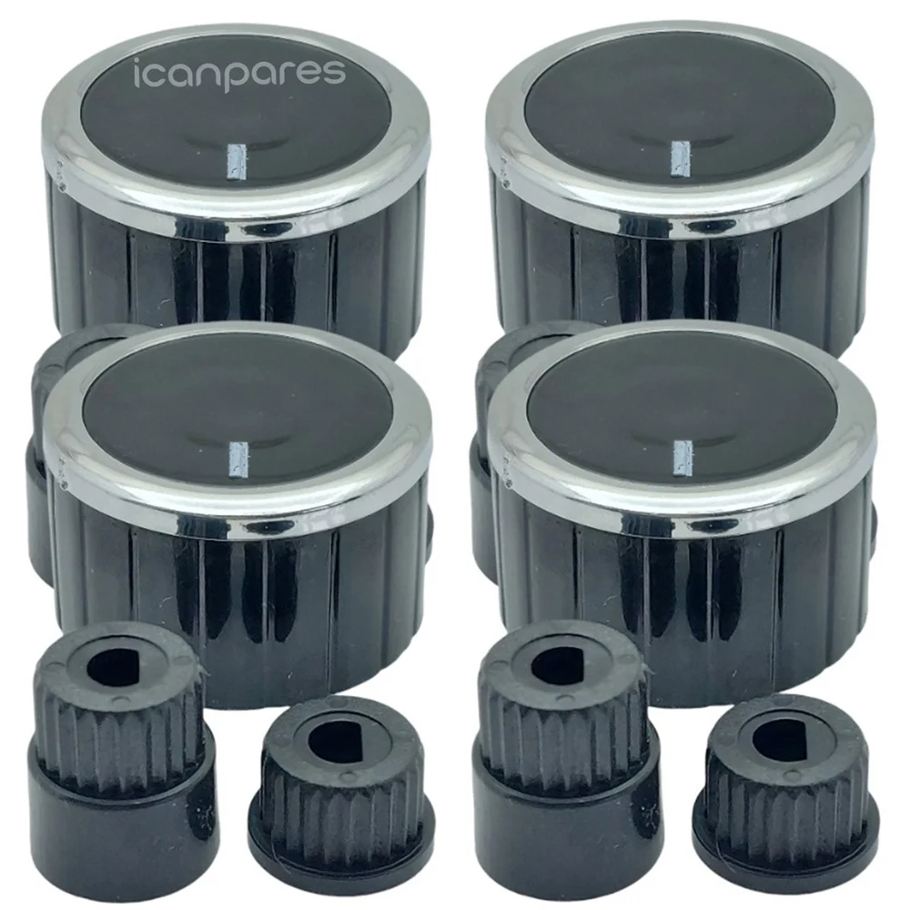 Compatibile Per Hotpoint Ariston-Icf-Interfox Set Integrato E Set 4 Pulsanti Di Gennaio-Specchiato Nero