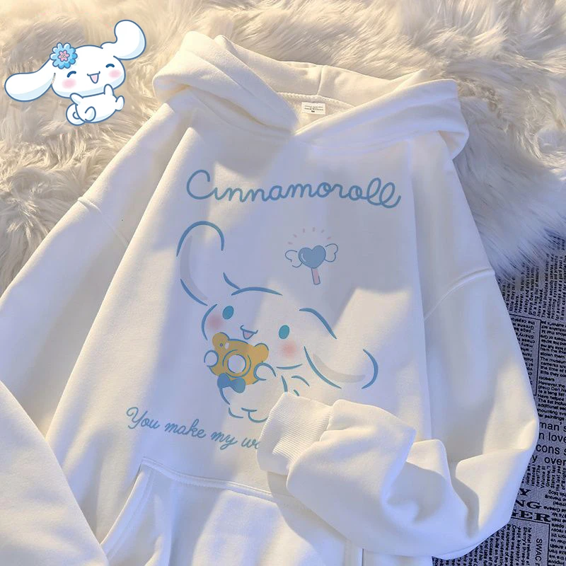 

Sanrio Children Sweatshirt Cinnamoroll Kawaii Cartoon Cute Anime Student Autumn Outdoor Comfortabl Kids Clothes Toys Girls Gifts