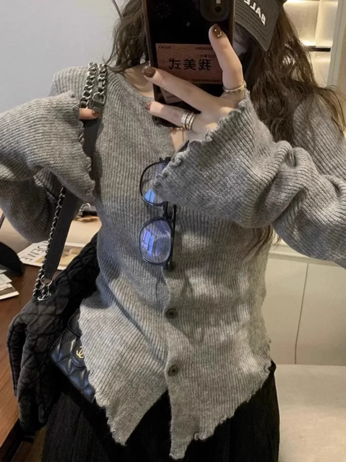 Autumn Hotsweet Long Sleeve Single Breasted Ladies Cardigans Women Gyaru Solid Color Knitting Casual O-Neck Sexy Sweater