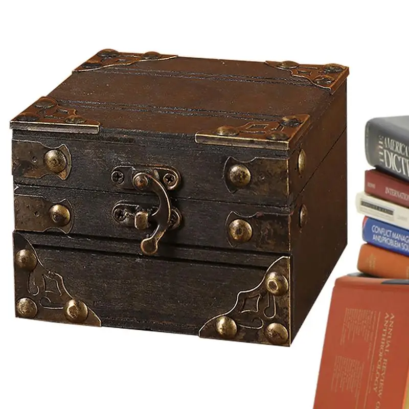

Mini Wooden Storage Box EssentialOil Storage Box Container Wooden Jewelry Vintage Treasure Box For Home Kids Storage Gift Box