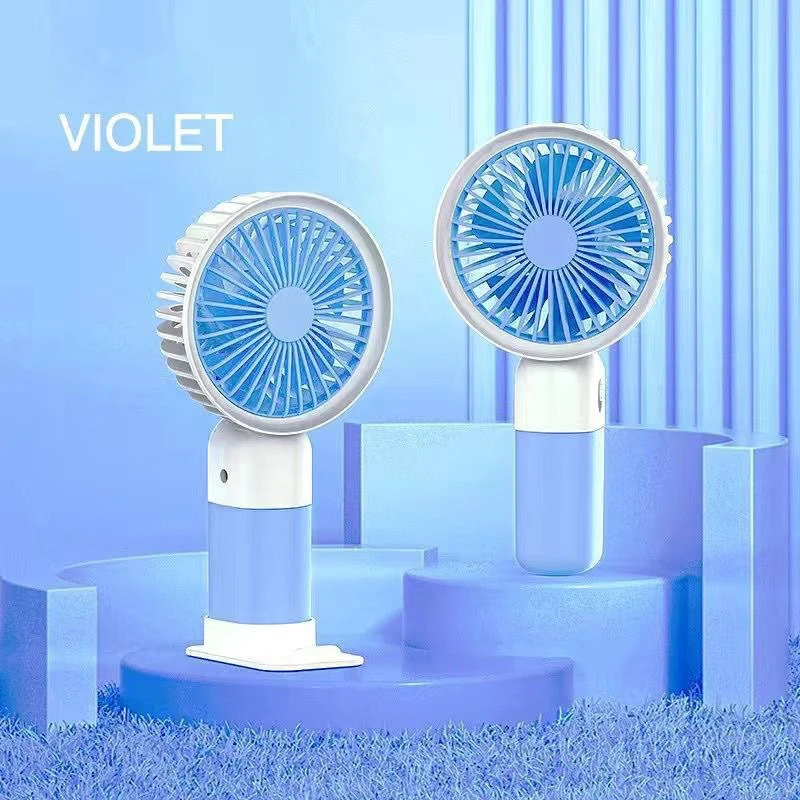 Compact USB Rechargeable Quiet Mini Fan with Base for Travel, Office, and Dorm Use