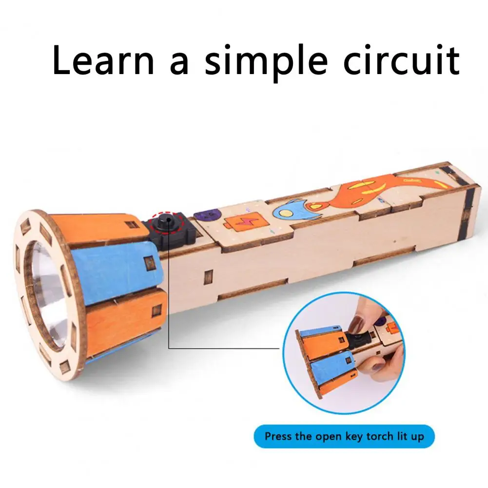 Teaching Physics Flashlight Toys Handmade Parent-Child Interaction DIY Electric Flashlight Kid Physical Toys Kids