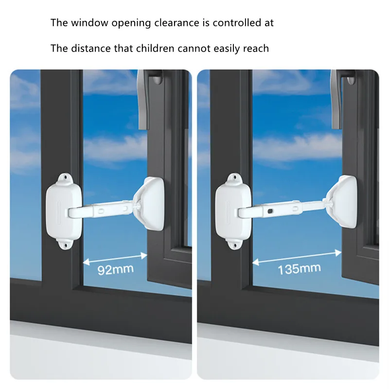 Child Protection Window Restrictor Adjustable Window Lock ABS Child Safety Stopper Falling Prevention Lock Limiter Care for Baby