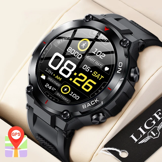 Montre connectée avec GPS et écran Amoled HD noir