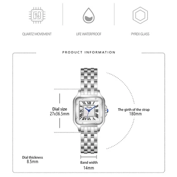 New Fashion Elegant Girls Ladies Steel Waterproof Watch Waterproof new women's watch quartz - Image 6