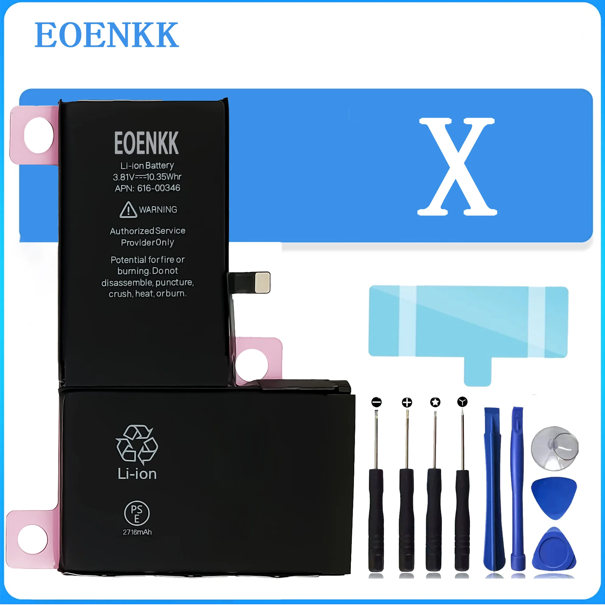 

EOENKK 2691Mah Battery For APPLE IPhone X IP8X IX IPHONEX Repair Part High Capacity Replacement Phone Batteries Bateria