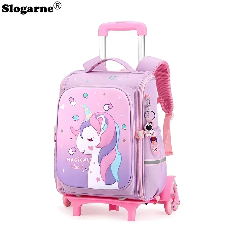 Children School Bags Girls Boys Rolling Backpack Bags Girl School Trolley Bag Wheeled Backpacks Kids School Luggage with Wheels 6