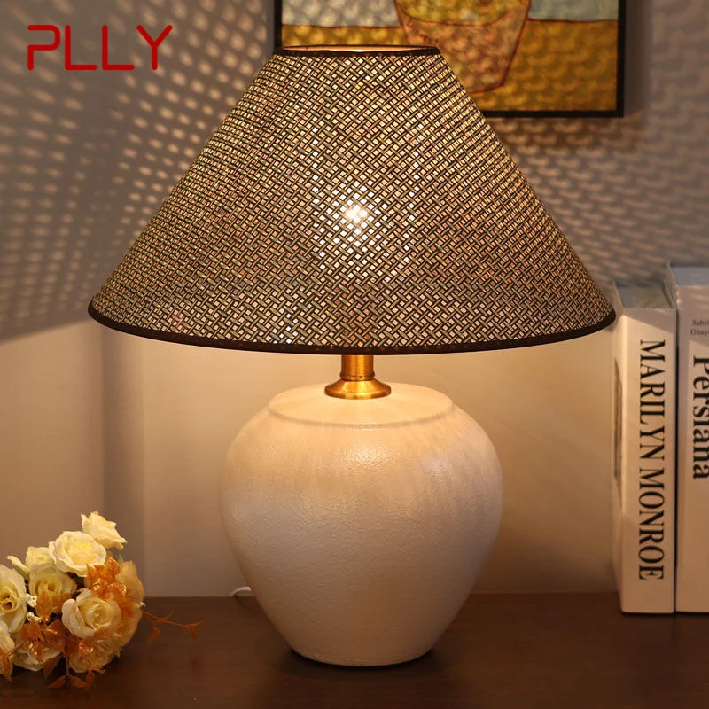 

PLLY Nordic Ceramic Table Lamp Modern Art Living Room Bedroom Study Villa LED Originality Desk Light