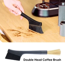 

RECAFIMIL Double Head Coffee Cleaning Brush BPA-Free Head Sweeping Plate Brush Tail Cylindrical Brush
