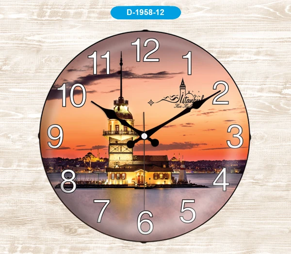 Galaxy D-1958-Camber Mica Orologio Da Parete In Vetro 12 Torre Della Fanciulla