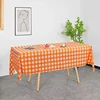 137x274cm Red Black Checkered Disposable Tablecloth Wedding Birthday Party Indoor Outdoor Picnic Plastic Waterproof Tablecloth 2
