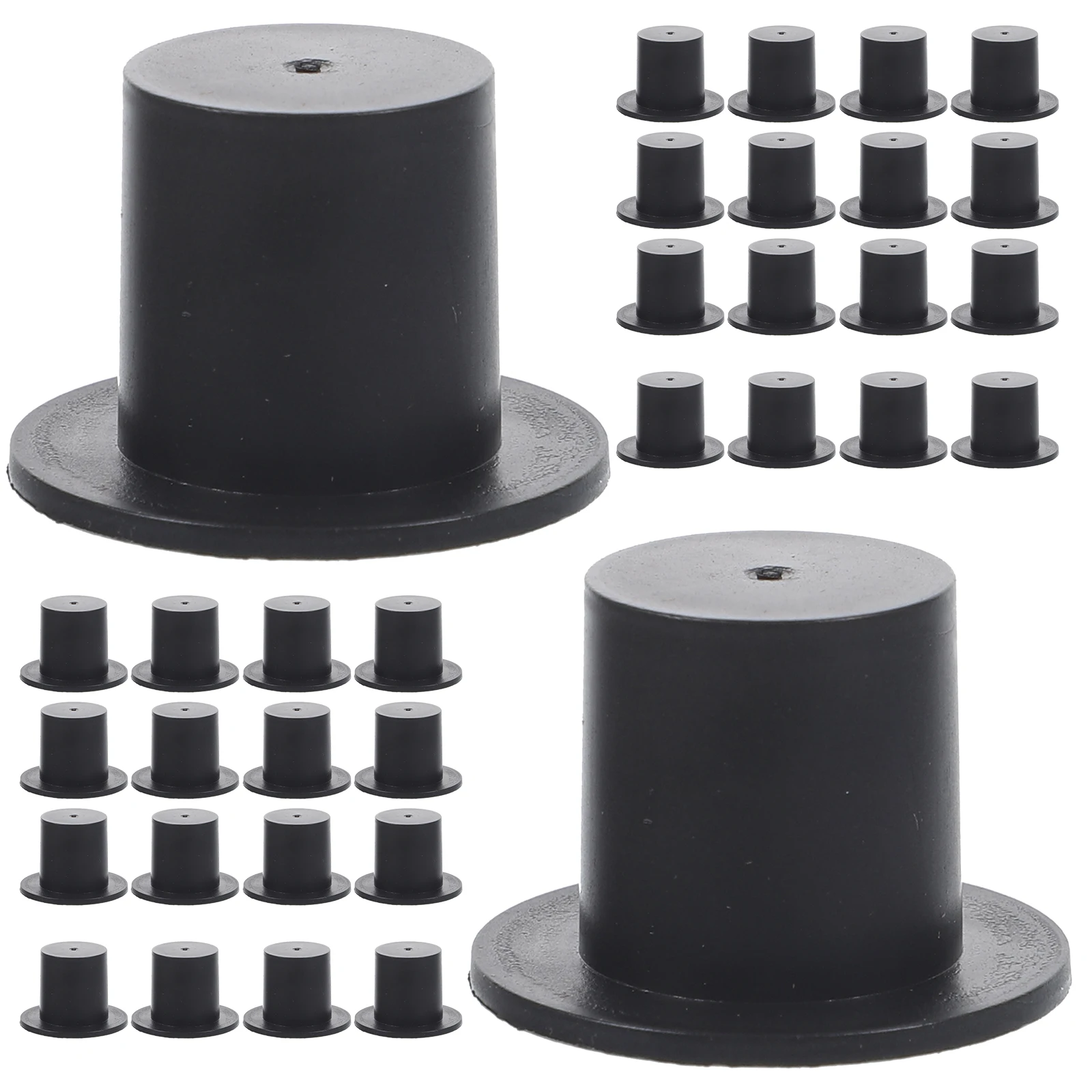 50Pcs Mini Clown Hat Snowman Hat Black Plastic DIY Accessories Mini Snowman Top Hats Xmas Party Supplies