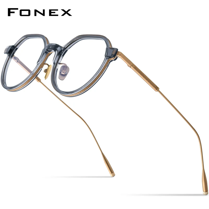 

FONEX Оправа для очков Мужская и женская из ацетата, сиреневая