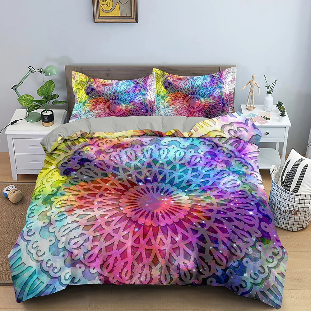Bohemian Duvet Cover Set Boho Bedding Set For Adults Bedclothes 2/3pcs Queen King Twin Size Bed Set Mandala