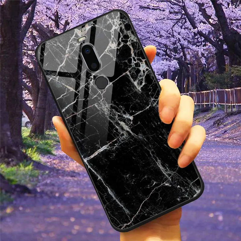 For Meizu Note 8 9 Case X8 M8 Tempered Glass Starry Marble Hard Back Cover for Meizu X8 / M8 Phone Cases Note8 Note9  Protective