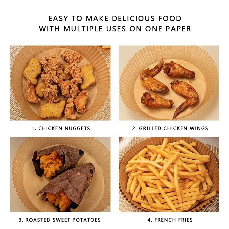 Rectangle Disposable Airfryer Baking Paper Liner Waterproof Oilproof Non-Stick Baking Mat for Ninja Foodi Air Fryer Accessories