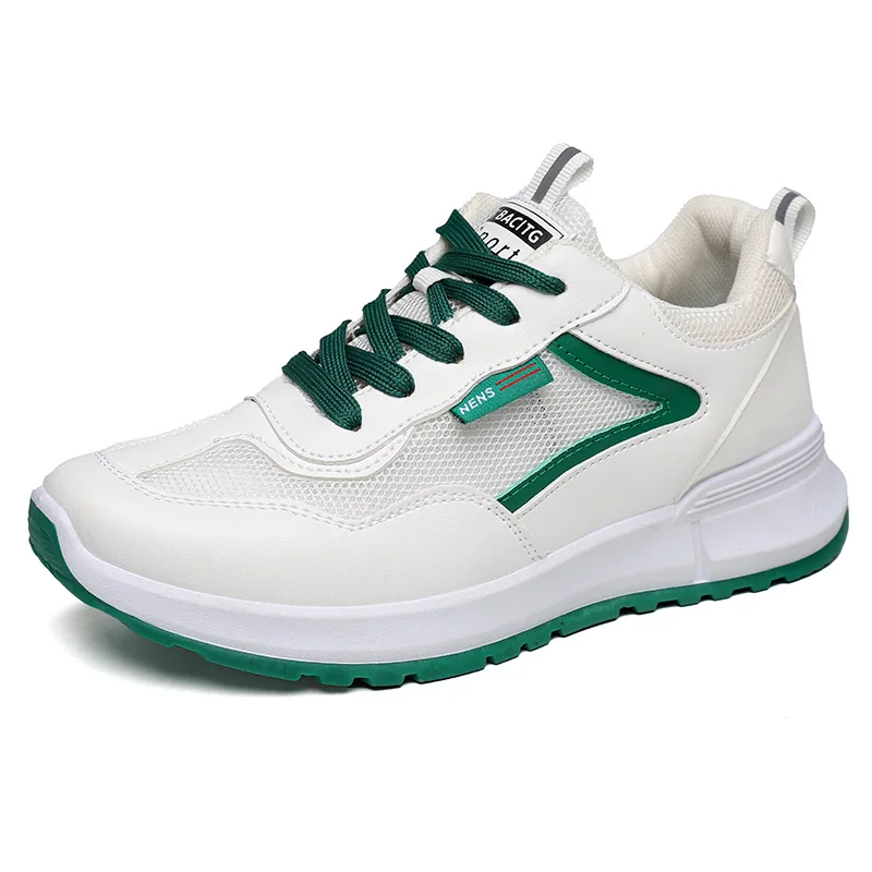 

Женские кроссовки на платформе, кожаные Лоскутные кроссовки, повседневная спортивная женская уличная сетчатая Вулканизированная обувь для бега, белые, 2023