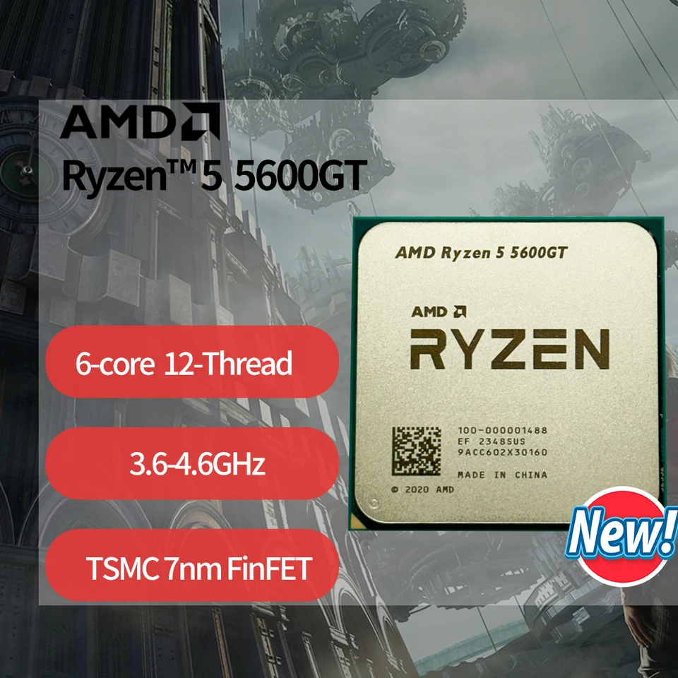 New AMD Ryzen 5 5600GT CPU 3.6GHz 6 Core 12 Thread R5 5600GT AM4