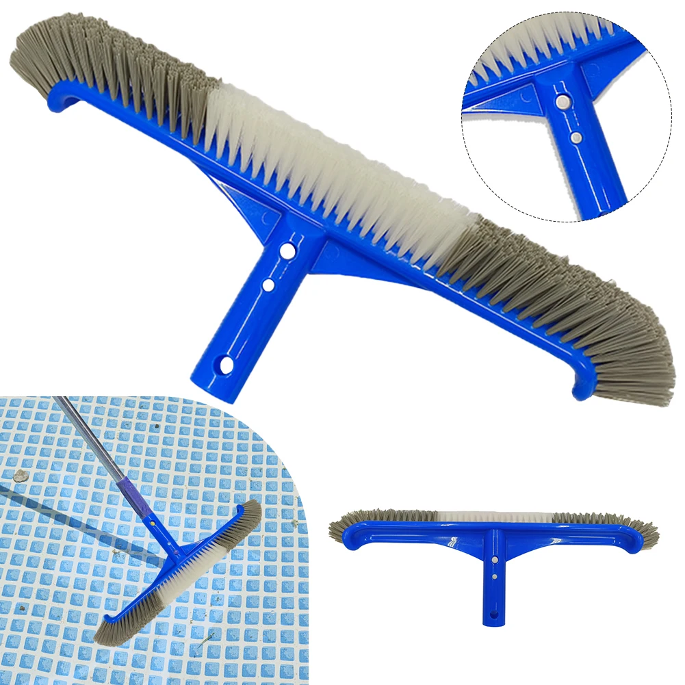 17 Inch Swimming Pool Scrub Brushes with Curved Ends Heavy Duty Pool Brush Head Cleaning Brush Head for Cleaning Pool Walls