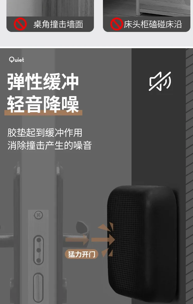 Description Picture 4 of itemxgnvpy DoorStopper Silicone Handle Bumpers Self-Adhesive AntiShock Porte Protection Pad HomeImprovement WallGuard