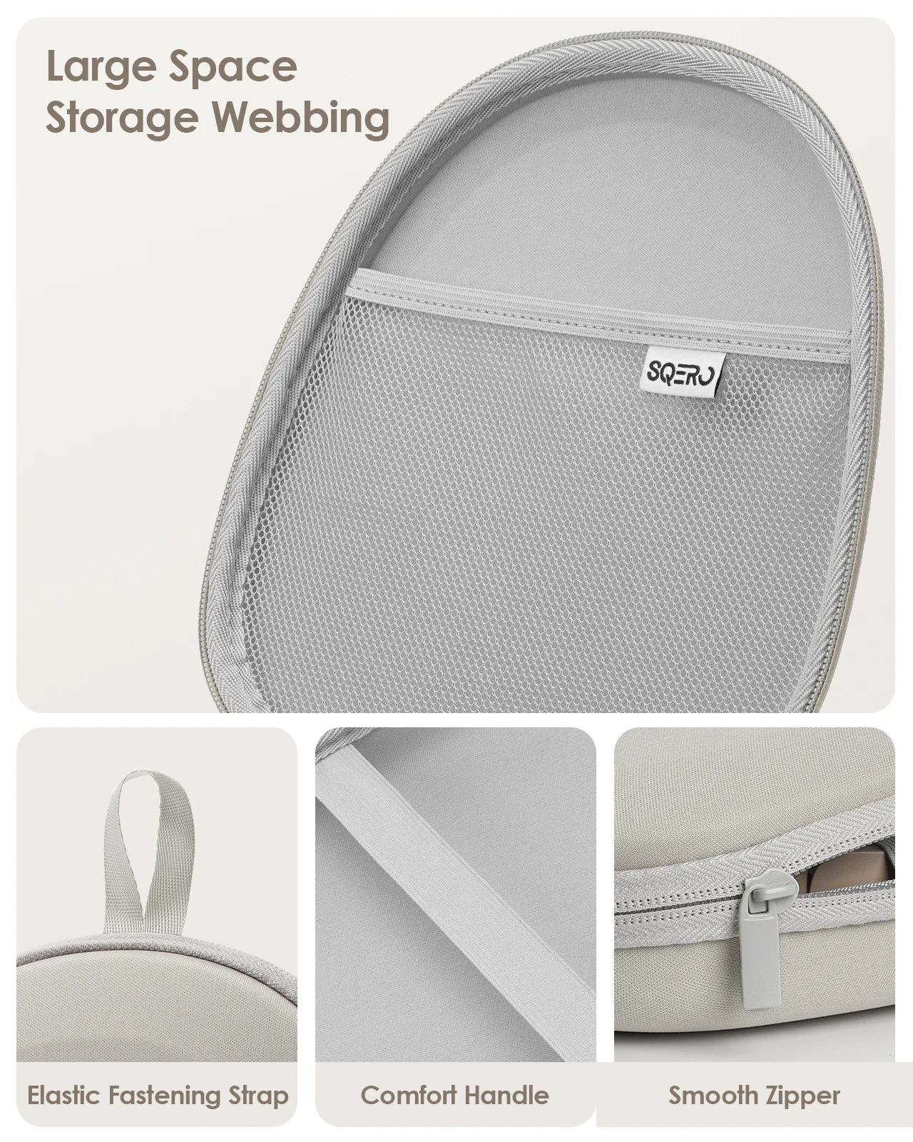Shockproof & Dustproof Hard EVA Headphone Carrying Case with Multi-Pocket Storage