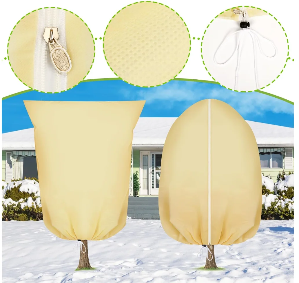 Ecumavin Plant Covers Freeze Protection Winter Plant Cover Cold Weather Tree Frost Cloth Warm Blankets Shrub Covers for Outdoor