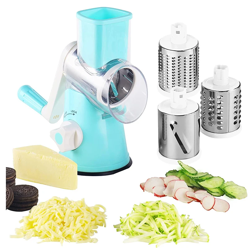 Manual Grater Vegetable Chopper 3 in 1 Multifunction Vegetable Slicer Round  Cutter Potato Garlic Shredder Kitchen Accessories - AliExpress