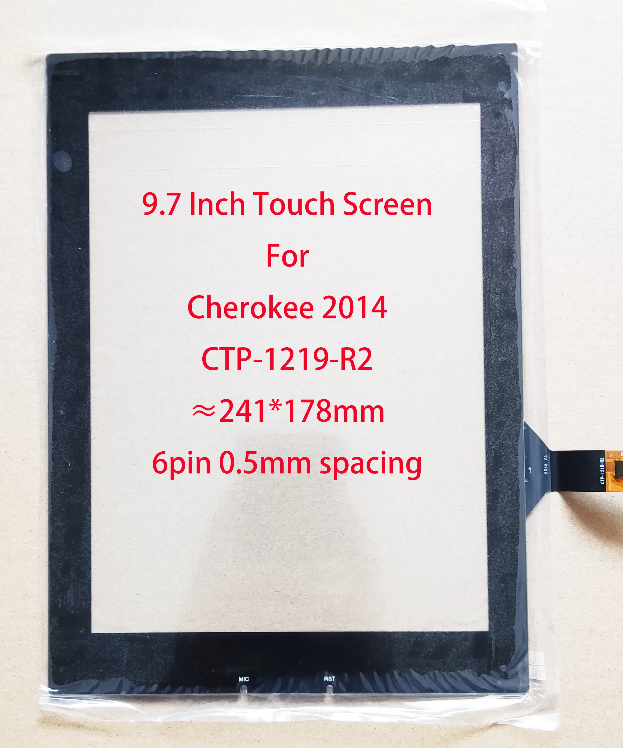 polegadas para grand cherokee 2014, ctp-1219-r2, 241x178mm, gt911, 6pin, 0,5mm