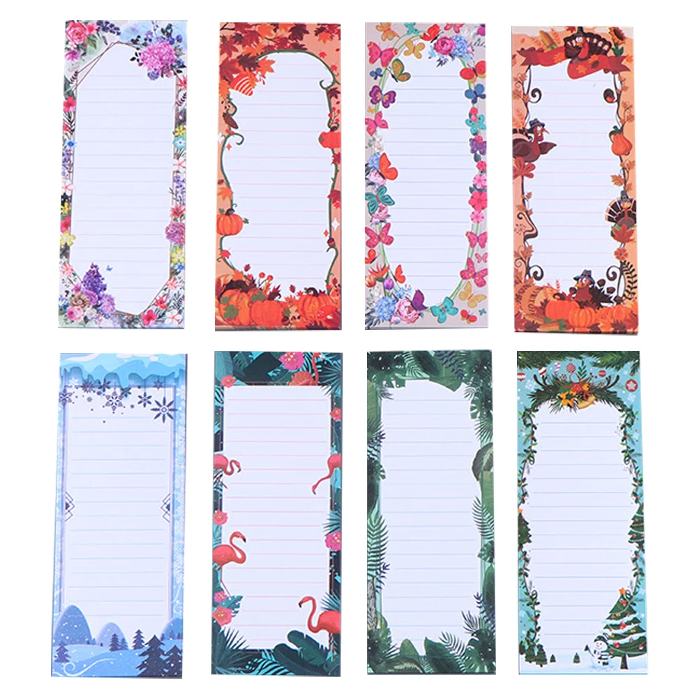 8pcs Magnetic Writing Pads Planner Notepads Fridge Magnetic Memo Pads Note Accessory