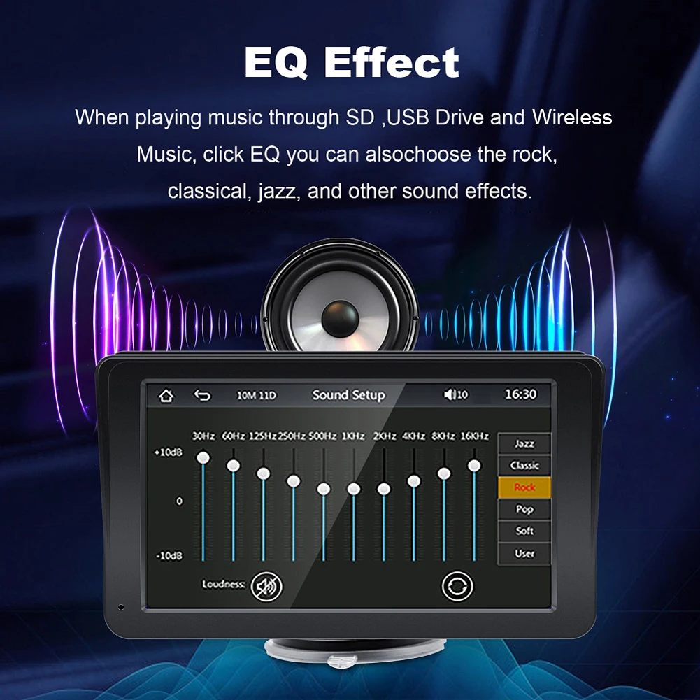 

Wireless Carplay Android Auto Multimedia Player Bluetooth-Compatible 7 Inch MP5 Player Backup Camera Car Stereo Built-In Speaker
