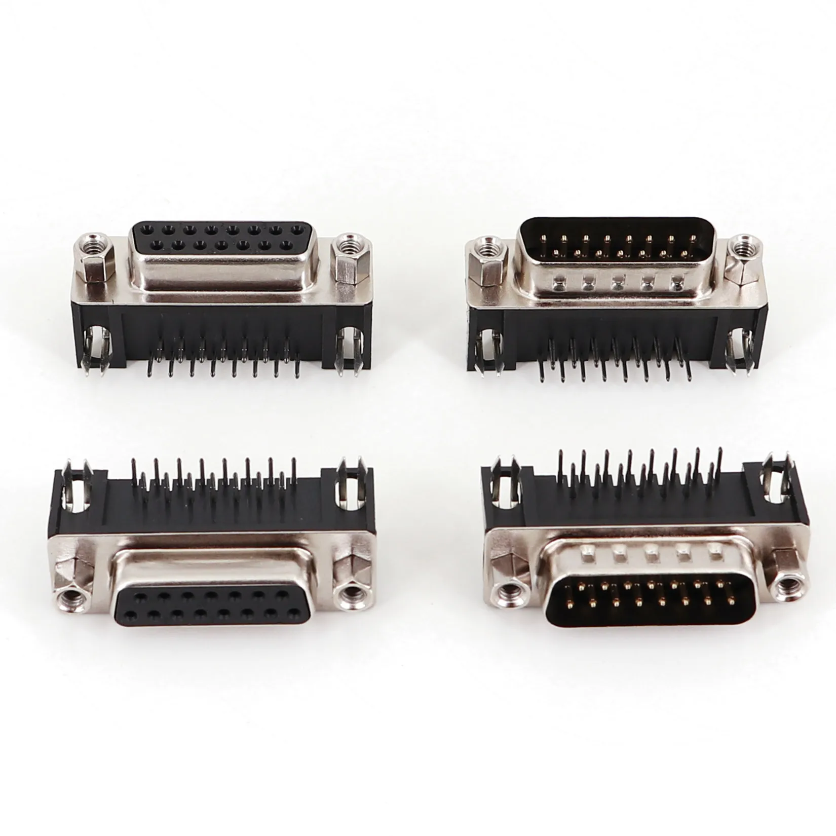 Db15 Angle Shell 5Pcs D-SUB DB15 Male Female Right Angle Socket 2 Row 15Pin PCB Mount ...