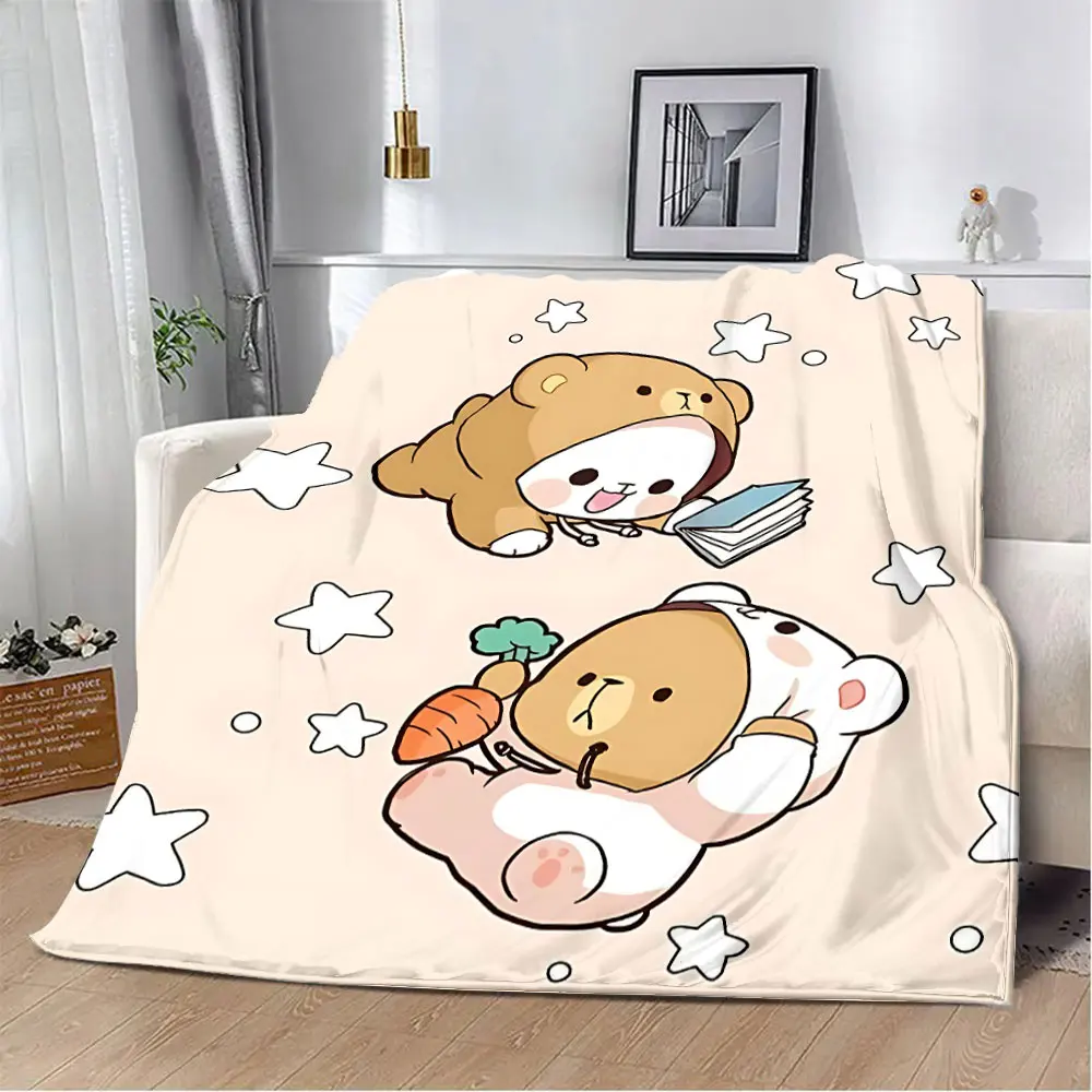 Cute Bubu and Dudu Series Printed Blanket Picnic Blankets Warm Blanket Soft and Comfortable Blanket Home Travel Birthday Gift 5