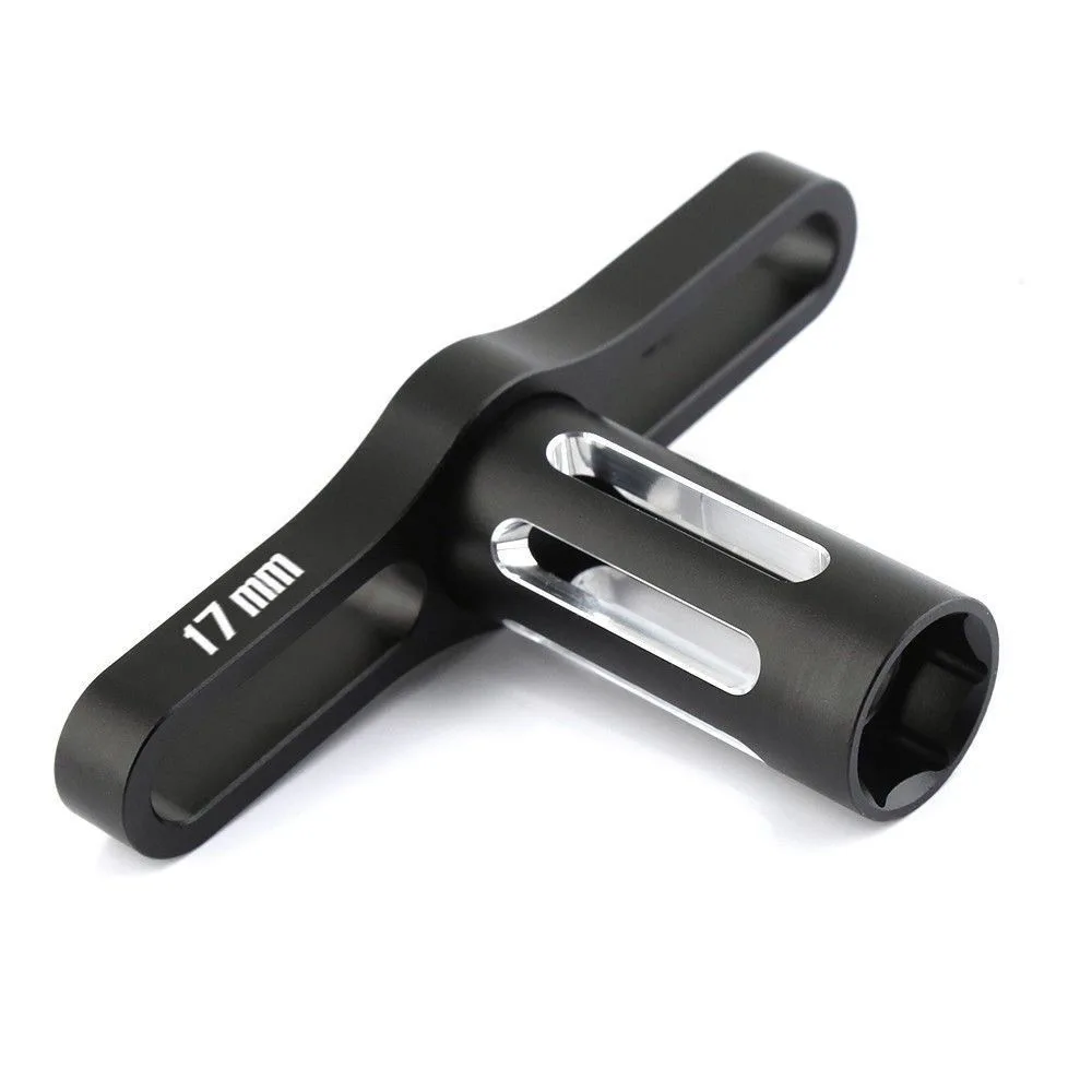 Adaptateur roue hexagonale 17mm pour voiture RC - Métal noir/rouge