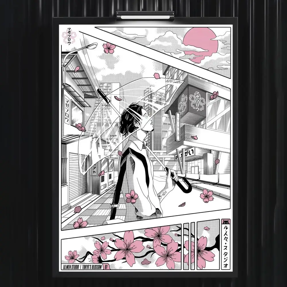 Pink Comics Ins Girl Poster für Zuhause, Wohnzimmer, Schlafzimmer, Bar, Flur, klebrige Wandkunst, Druck, wasserfest, ästhetische Dekoration – Detail 14